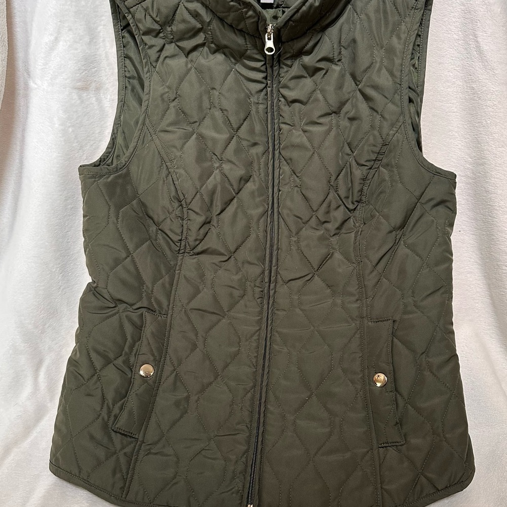 Quilted Olive Green Vest